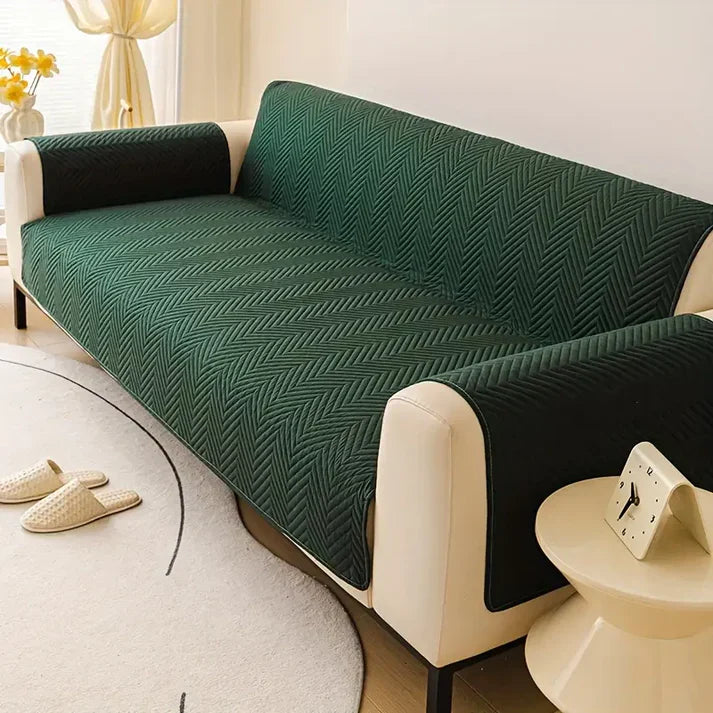MAT ULTRASONIC SUPER SOFT SOFA COVER   ( GREEN COLOR )