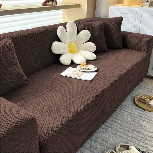 Jacquard Stripe Sofa Cover - Copper
