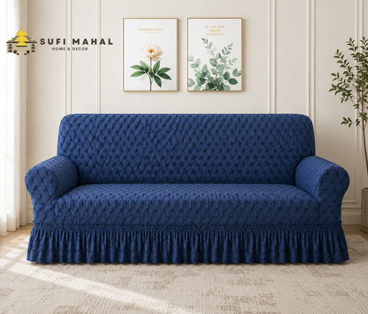 New Prient Butterfly Fabric Sofa Cover-Blue