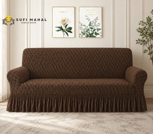 New Prient Butterfly Fabric Sofa Cover-Brown